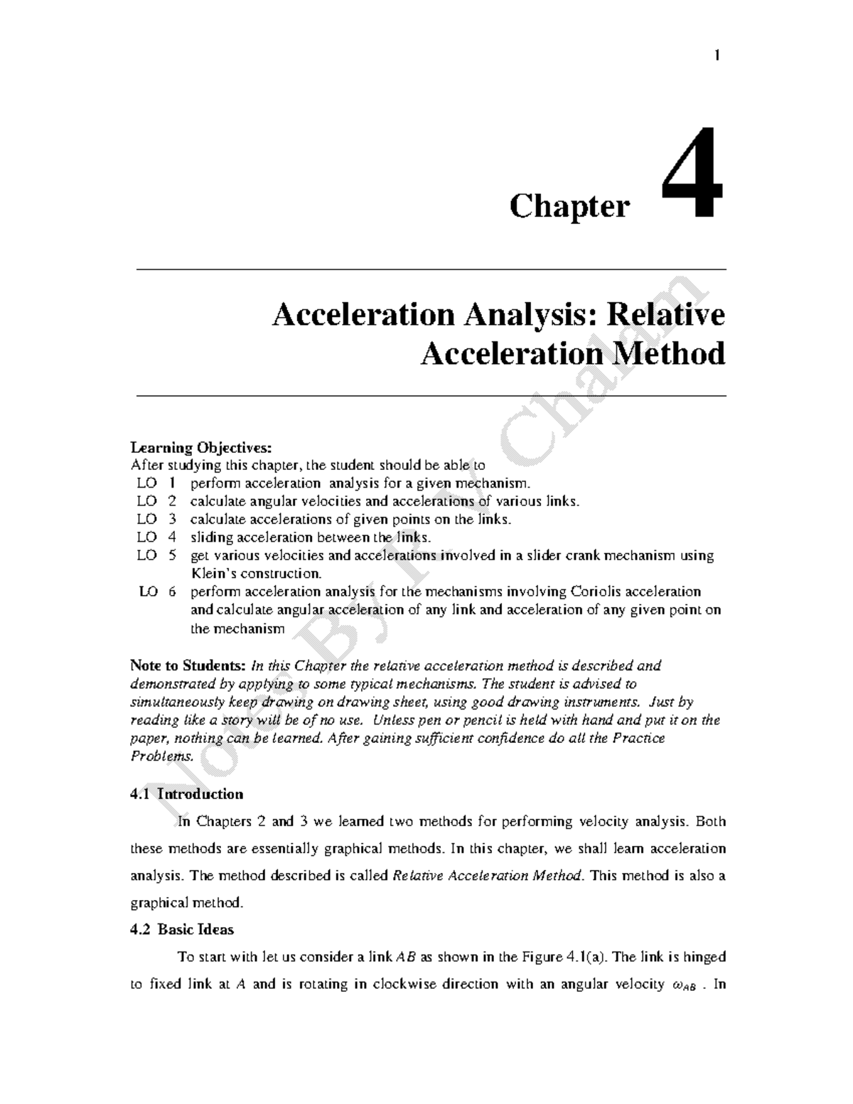 Chapter 4: Relative Acceleration Method in Mechanism Analysis - Studocu