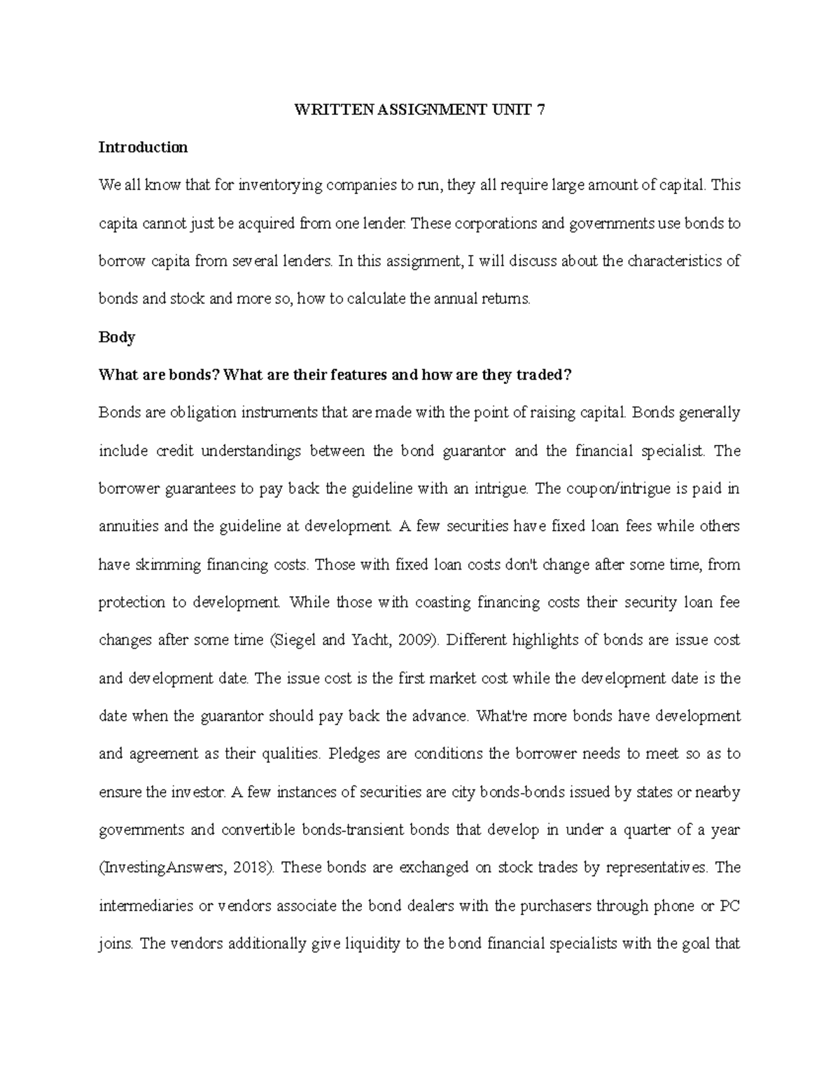 Written Assignment UNIT 7 - WRITTEN ASSIGNMENT UNIT 7 Introduction We ...