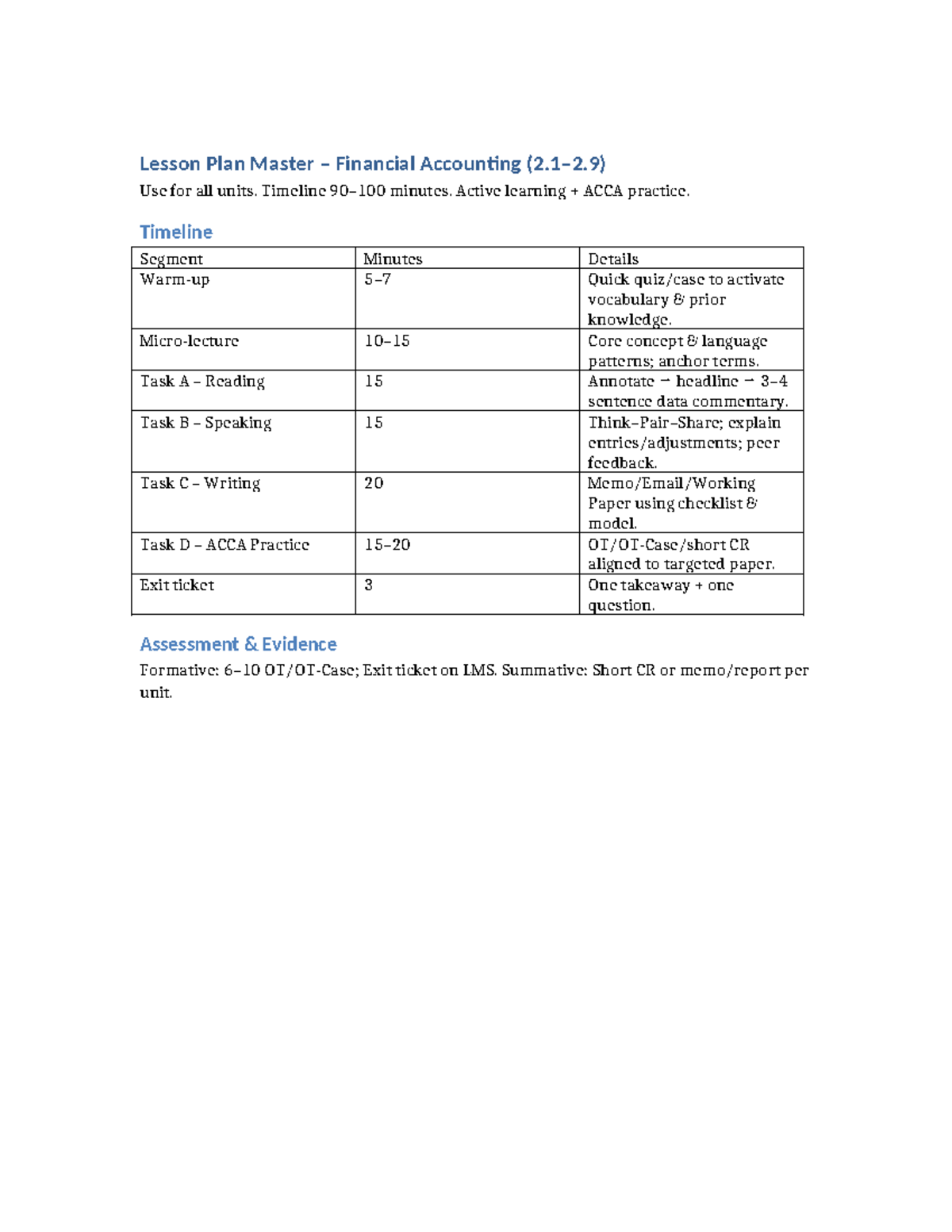 FA Lesson Plan Master - trial - Lesson Plan Master – Financial ...