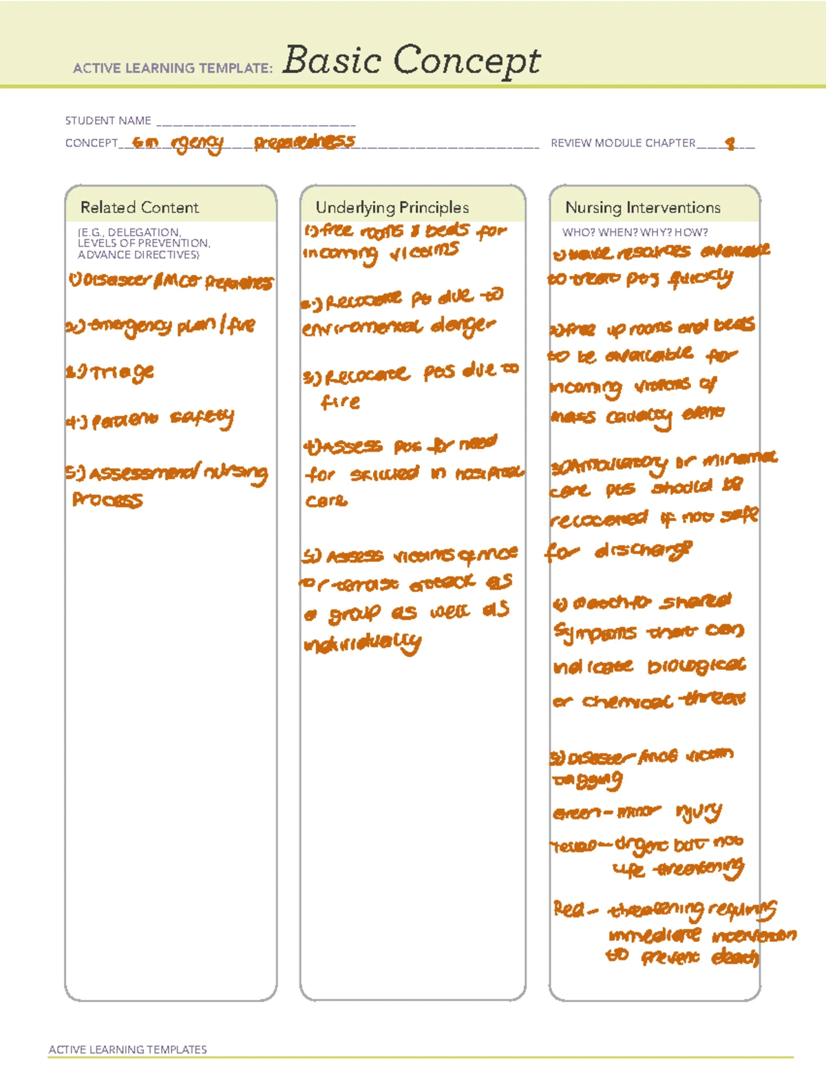 Nursing Concepts Review: Active Learning Template 8D - Studocu