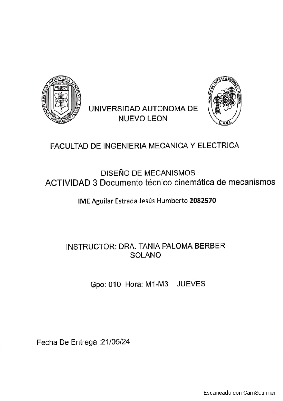 Actividad 3Dis Mec - Actv fund diseño de mecs - AVTONOMA D INGENIERIA ...