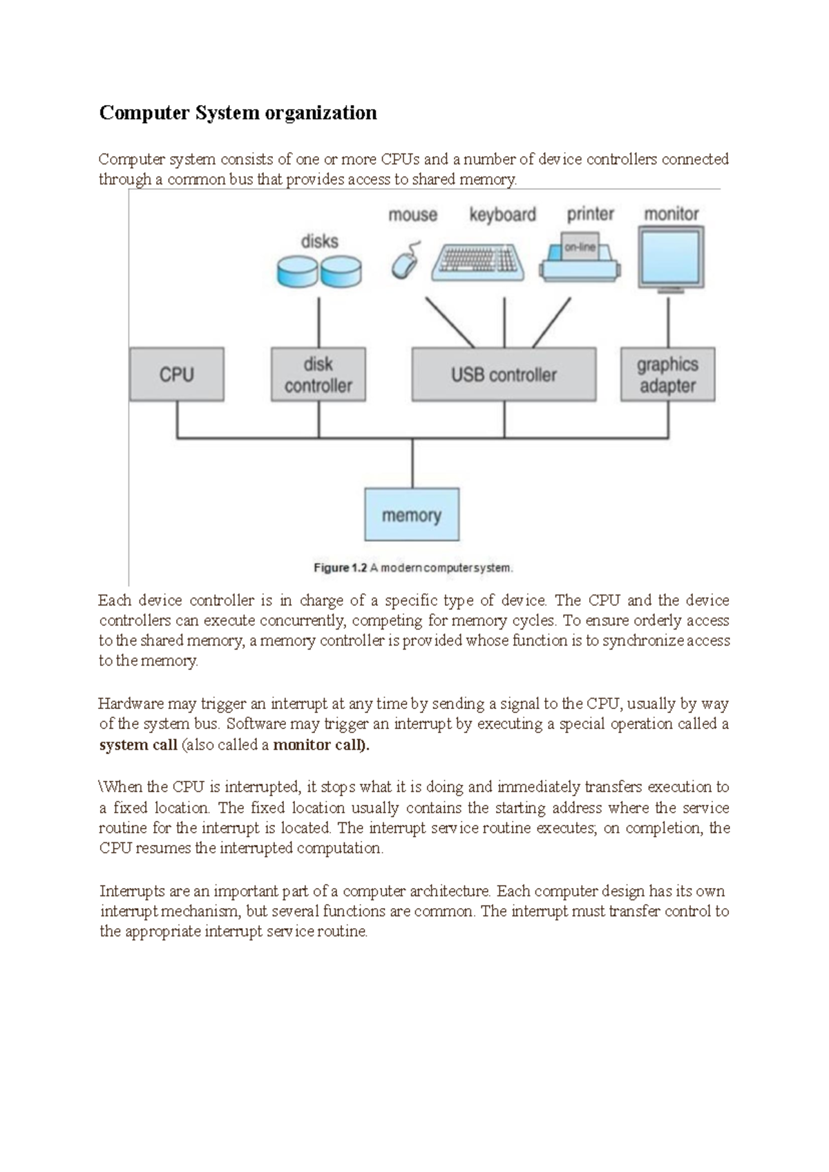 OS Notes Unit 1 - Computer System Architecture and Management - Studocu
