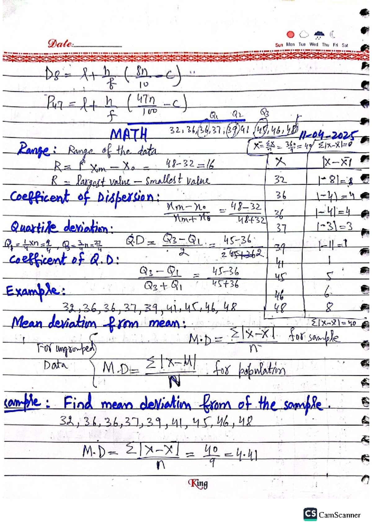 Lecture 11.04.2025 - Maths notes - Date: Sun Mon Tue Wed Thu Fri Sat D8 ...