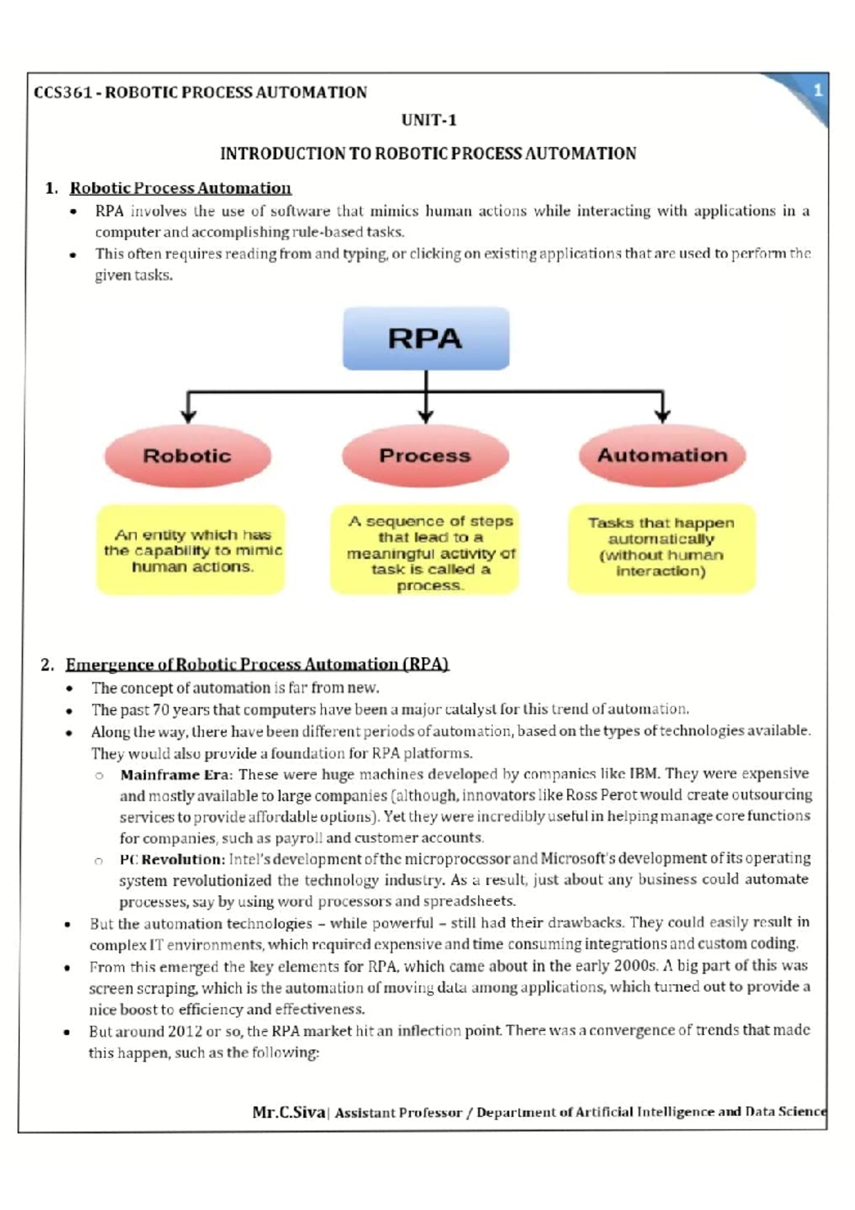 CCS361 Final Exam Notes: Introduction to Robotic Process Automation ...