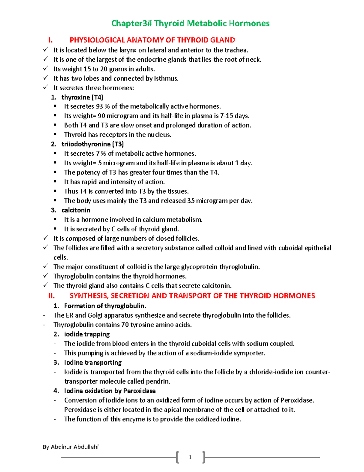 S5L08 - Comprehensive Study on Thyroid Metabolic Hormones - Studocu