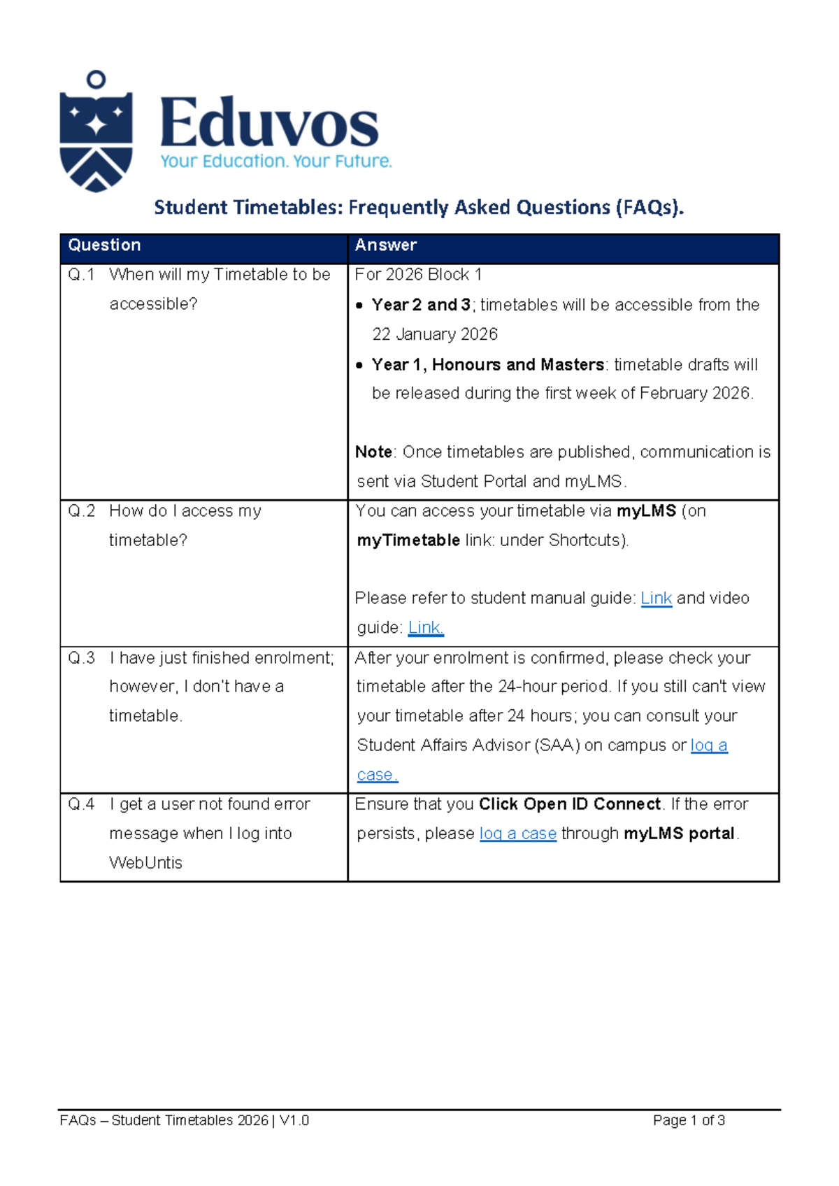 Student Timetable FAQs for 2026: Access & Issues - Studocu