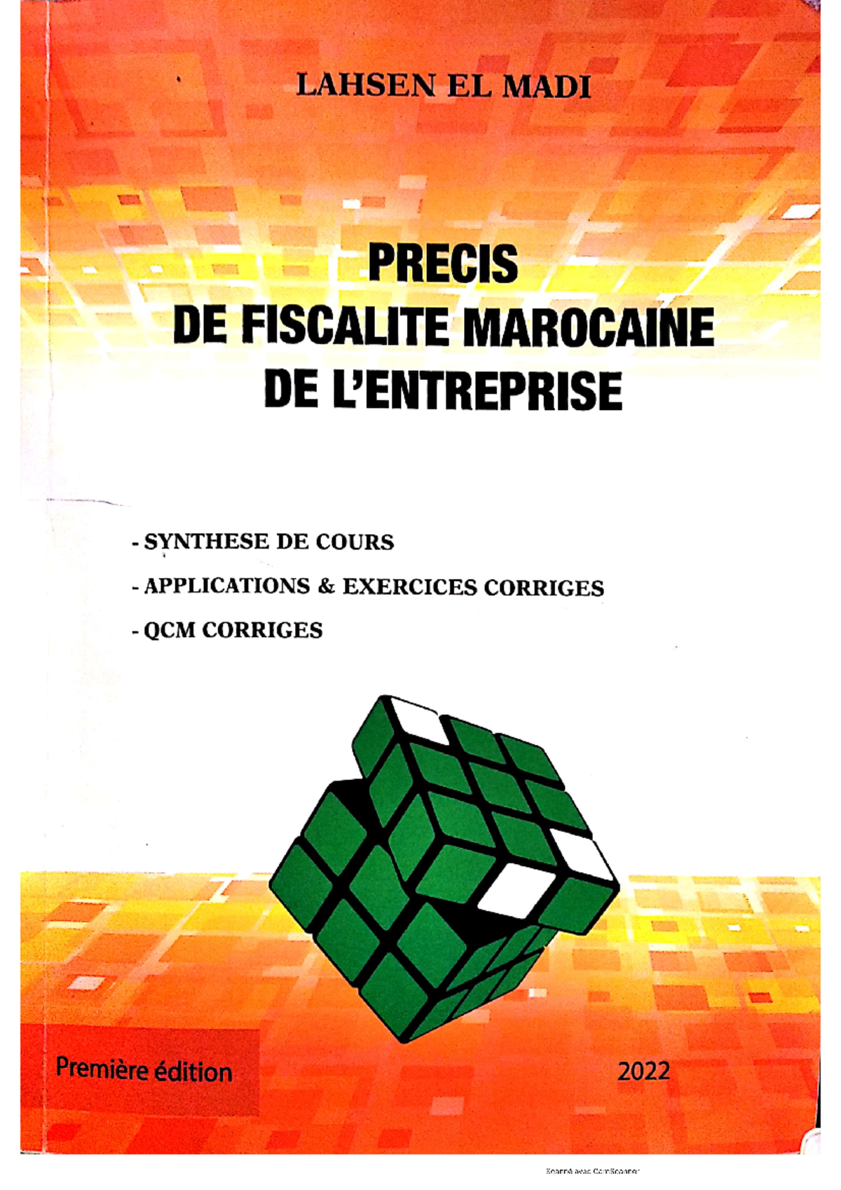 Précis de Fiscalité Marocaine (LAHSEN EL MADI) - Synthèse et Exercices Corrigés - Document Preview