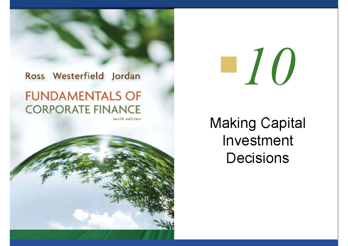 Chapter 8 (P2) - Capital Investment Decisions Overview (S202) - Studocu