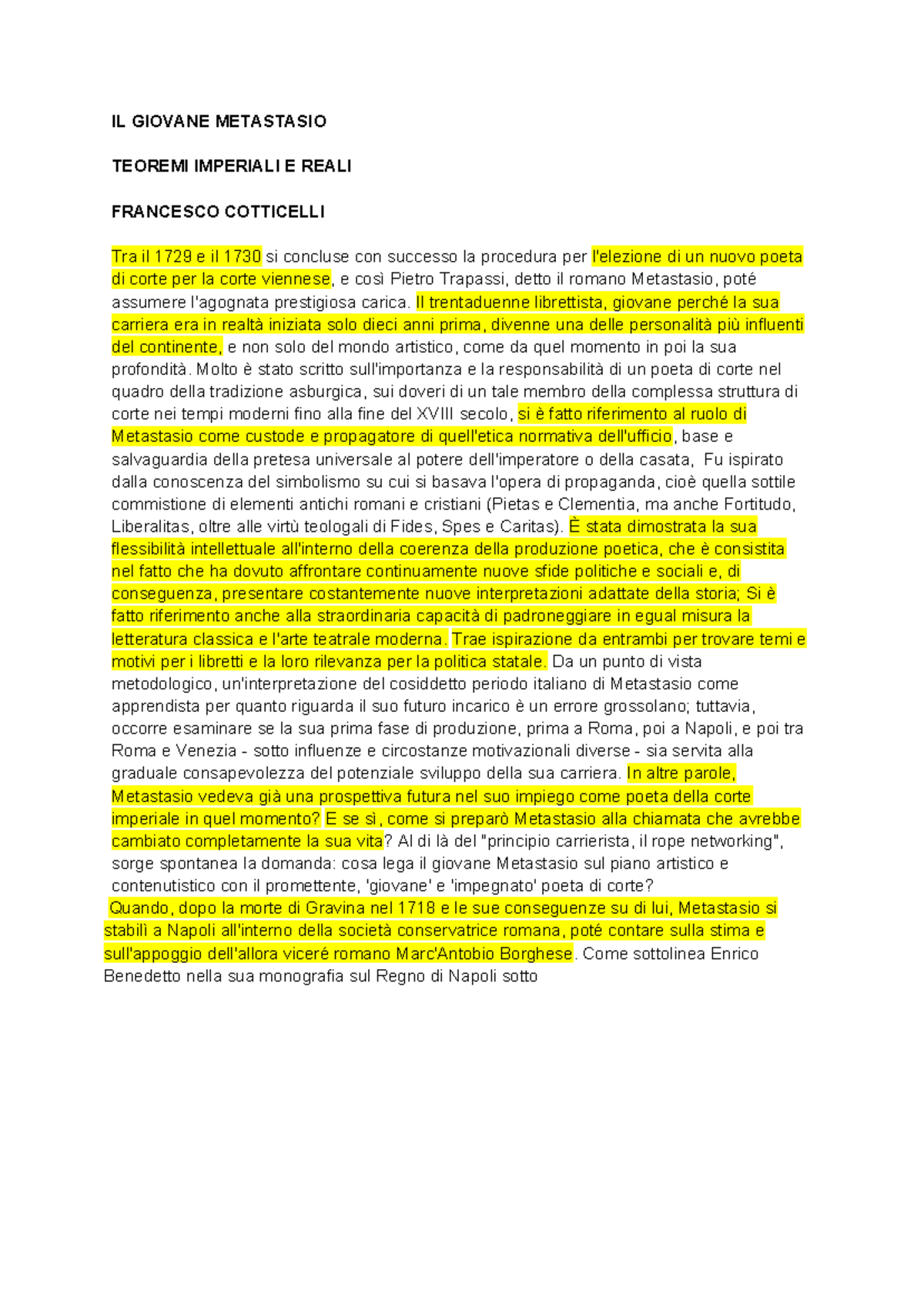 Capitolo su Metastasio e l - Document Preview