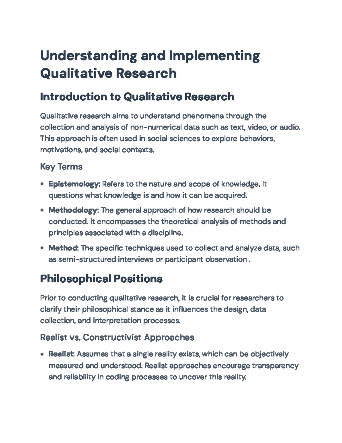 Understanding and Implementing Qualitative Research: Methods & Analysis ...