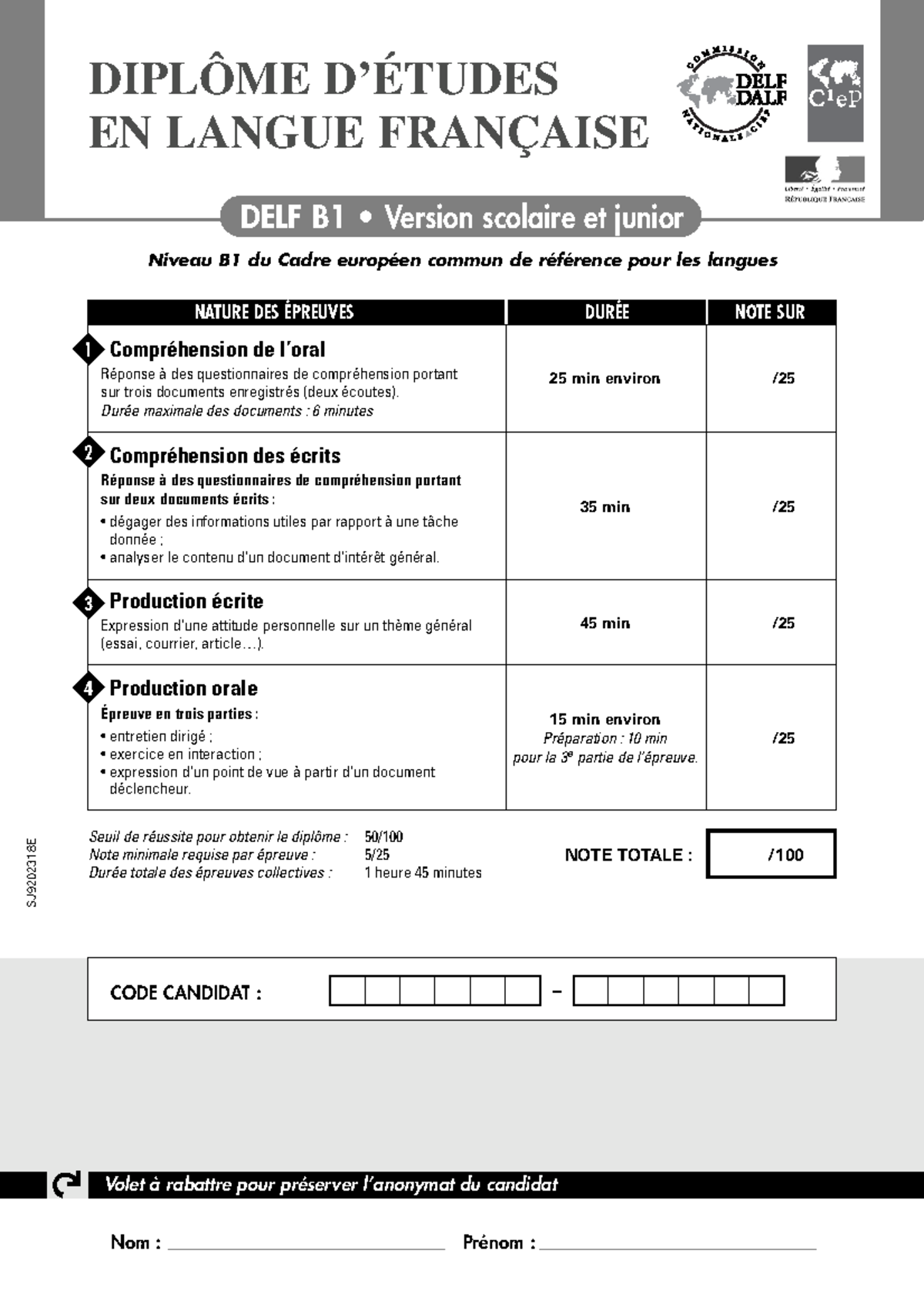 DELF B1 - Exam Preparation Guide and Sample Questions - Studocu