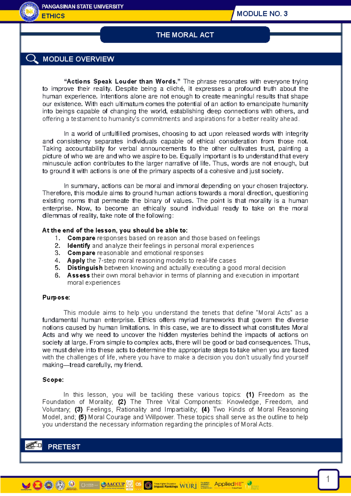 ETHICS MODULE NO. 3: Understanding Moral Acts and Decision-Making - Studocu