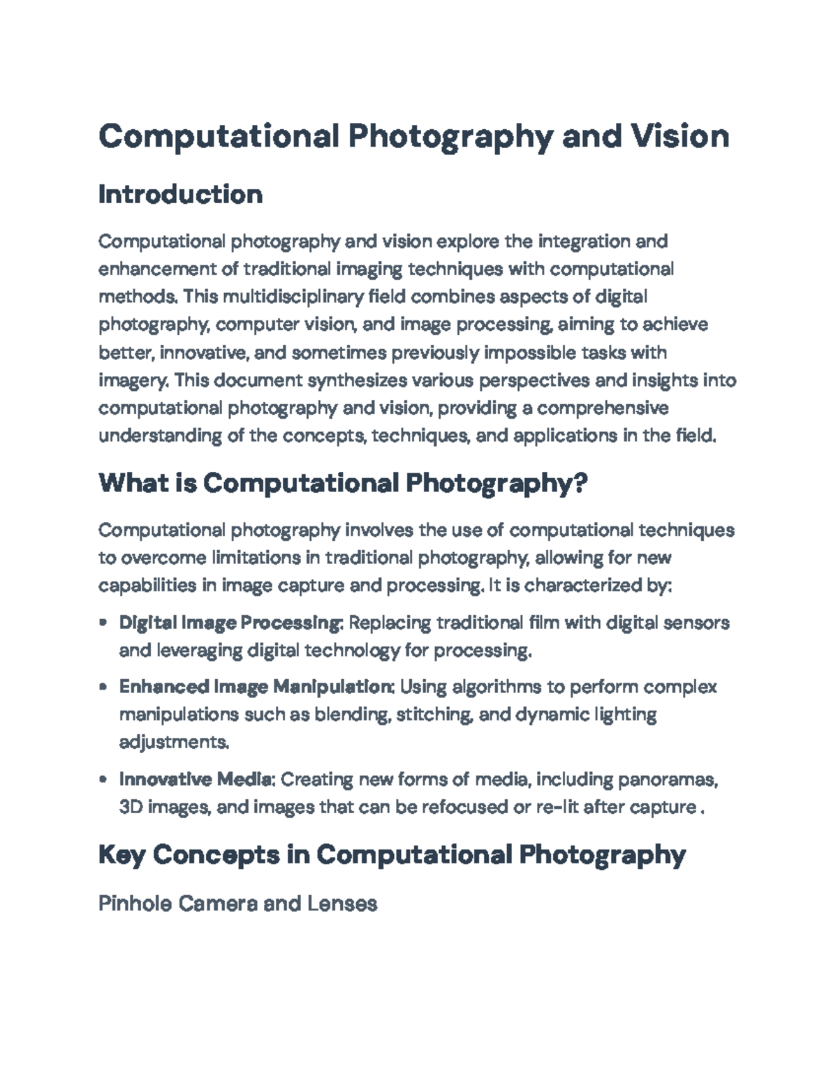 Computational Photography and Vision: Techniques and Applications ...