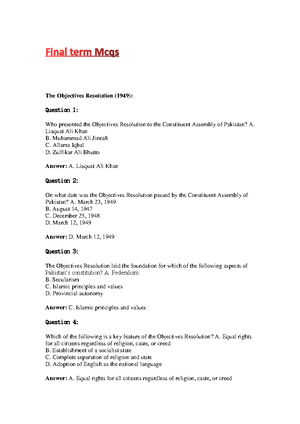 PAK 301 Final TERM Solved MCQs BY ALI - PAK301 FINAL TERM SOLVED MCQs ...