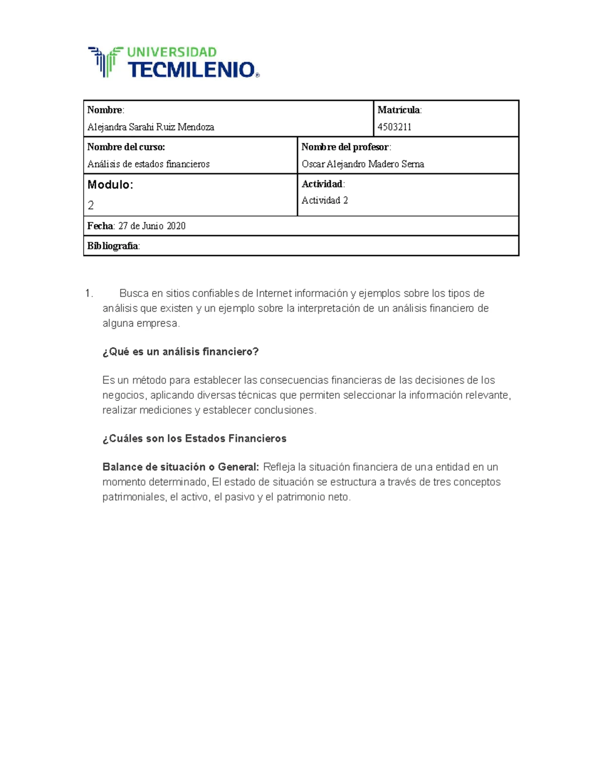 Evidencia 2: Análisis Financiero y Sugerencias de Mejora - Studocu