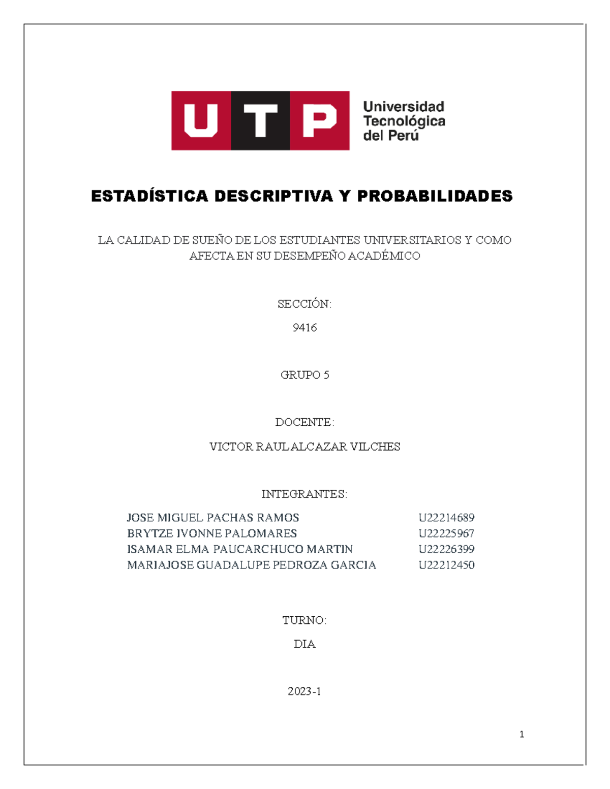 Calidad de Sueño y Rendimiento Académico en Estudiantes Univ. - 9416 ...