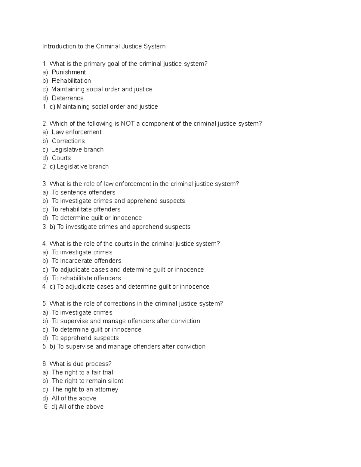 Introduction to the Criminal Justice System - Overview and Key Concepts ...