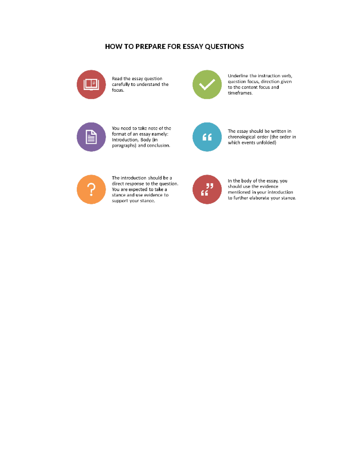 HOW TO Prepare FOR Essay Questions - HOW TO PREPARE FOR ESSAY QUESTIONS ...