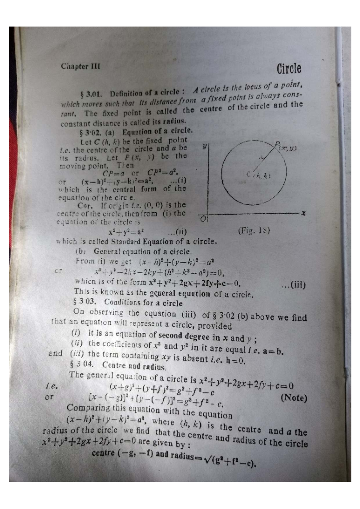 Chapter Circle 3.01: Definition and Equations of a Circle - Studocu