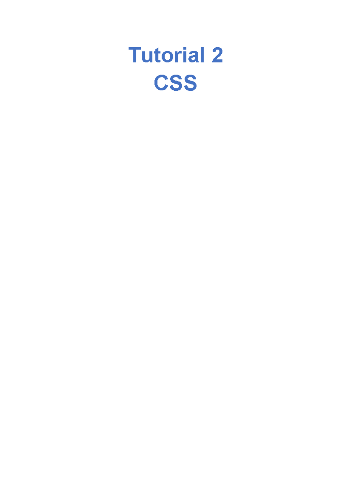 CSS Tutorial 2: Getting Started with CSS - Essential Guide - Studocu