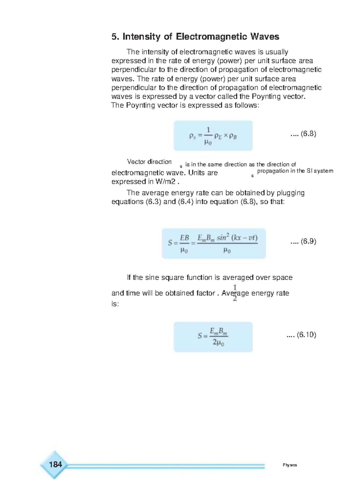 Physics lecture code (17) - 5. Intensity of Electromagnetic Waves The ...