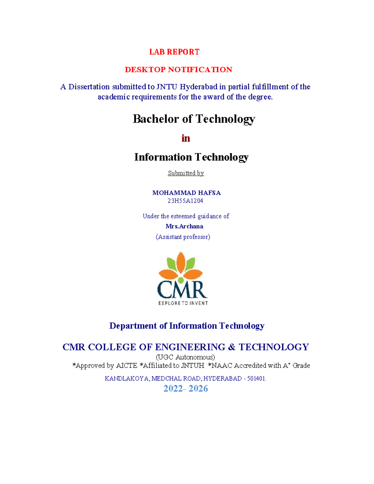 Desktop Notification - ####### LAB REPORT ####### DESKTOP NOTIFICATION ...