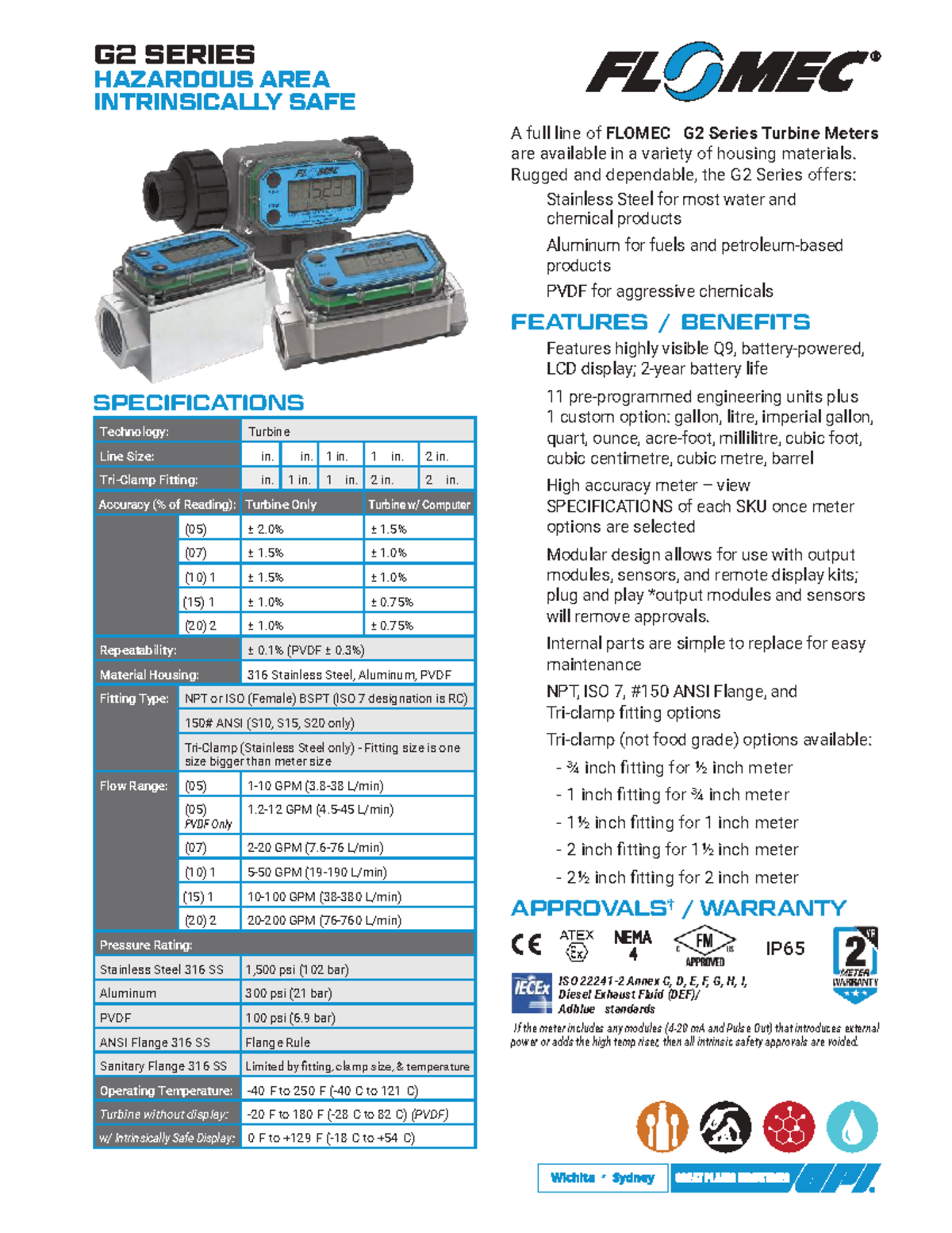 G2 Series Turbine Meters Data Sheet - Hazardous Area Specs - Studocu