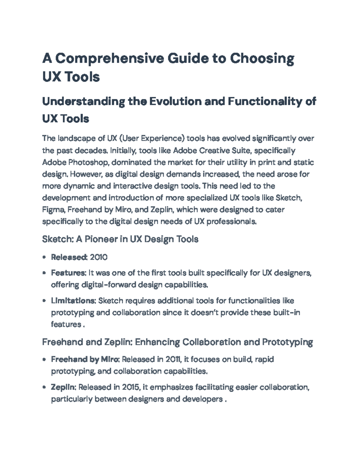 A Comprehensive Guide to Choosing UX Tools and Their Evolution - A ...