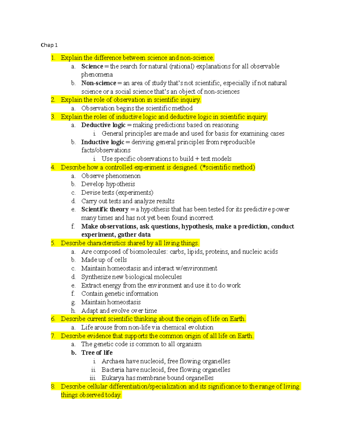 Biol 213 Final Exam Study Guide: Key Concepts and Theories - Studocu