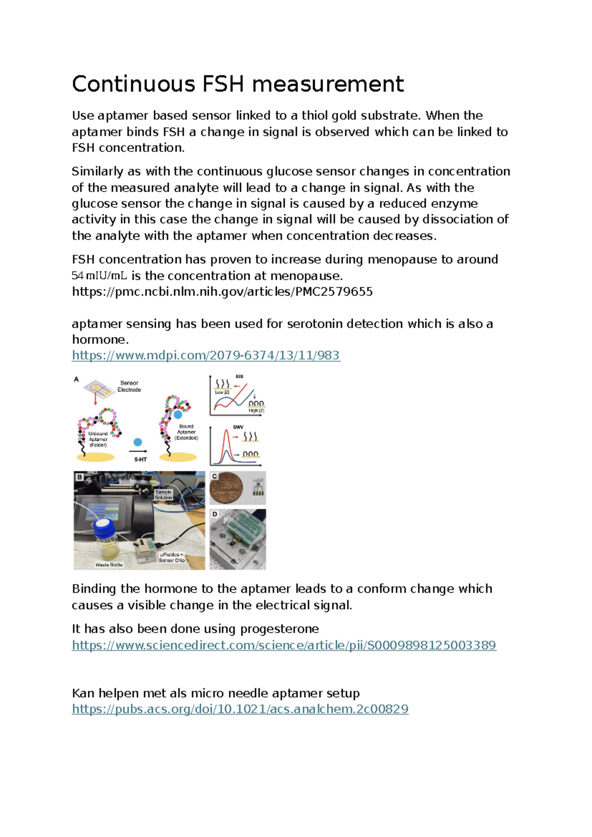 Continuous FSH Measurement Using Aptamer-Based Sensors - Studeersnel