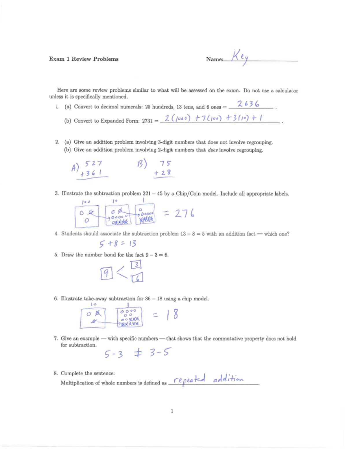 Exam 1 Review Problems - Key Concepts and Practice Questions - Studocu