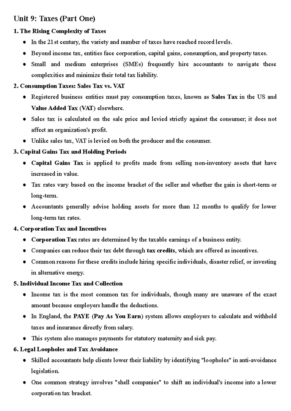 Unit 9: Taxes Overview and Key Concepts for ESP KTKT Exam - Studocu