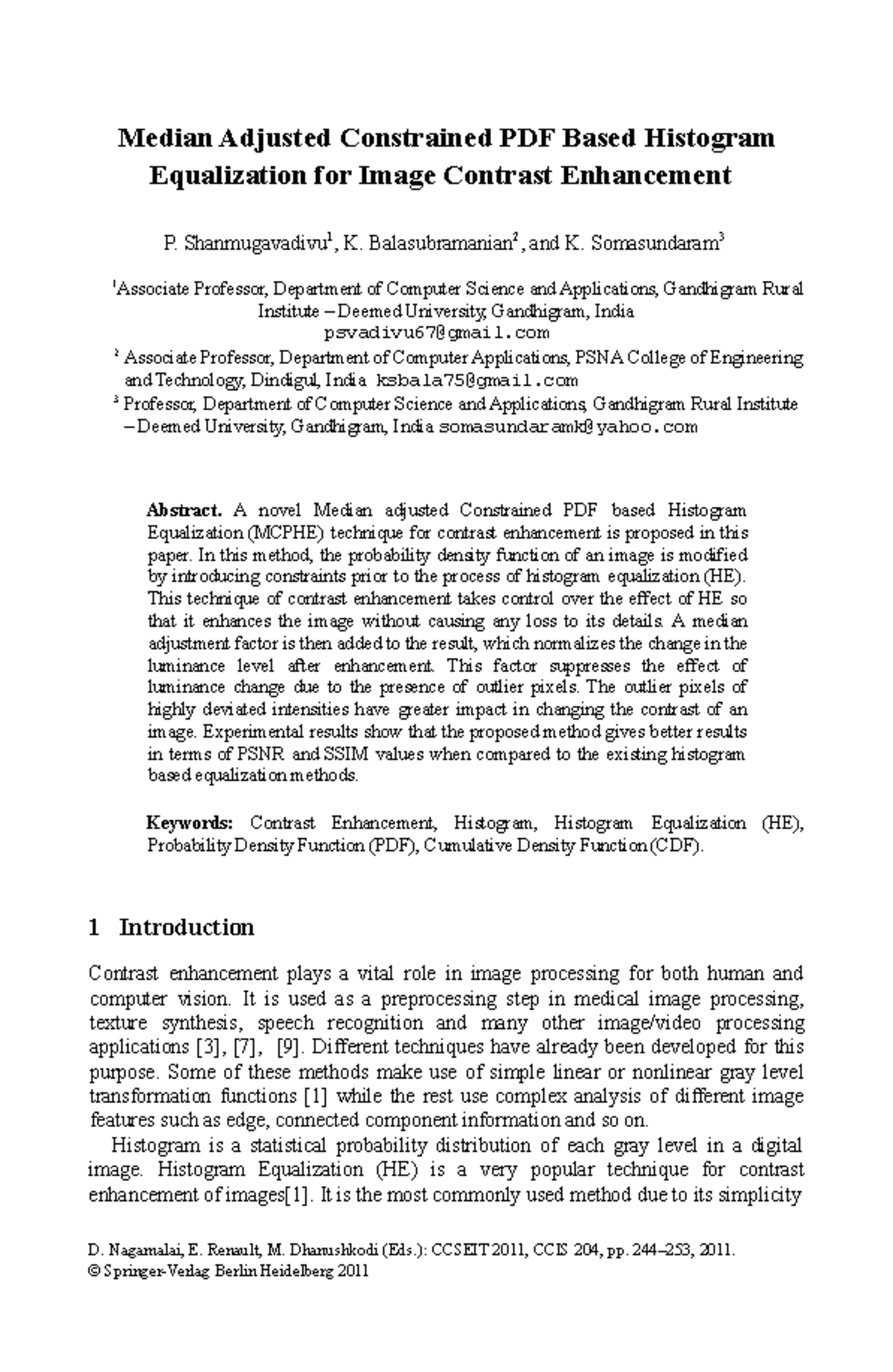 Median Adjusted Constrained PDF Based Histogram Equalization for Image ...