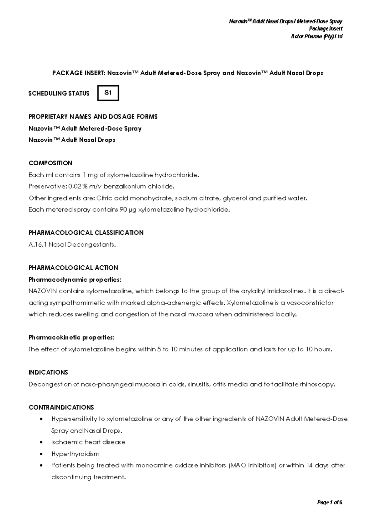 Nazovin Adult Nasal Spray & Drops Package Insert Information - Studocu