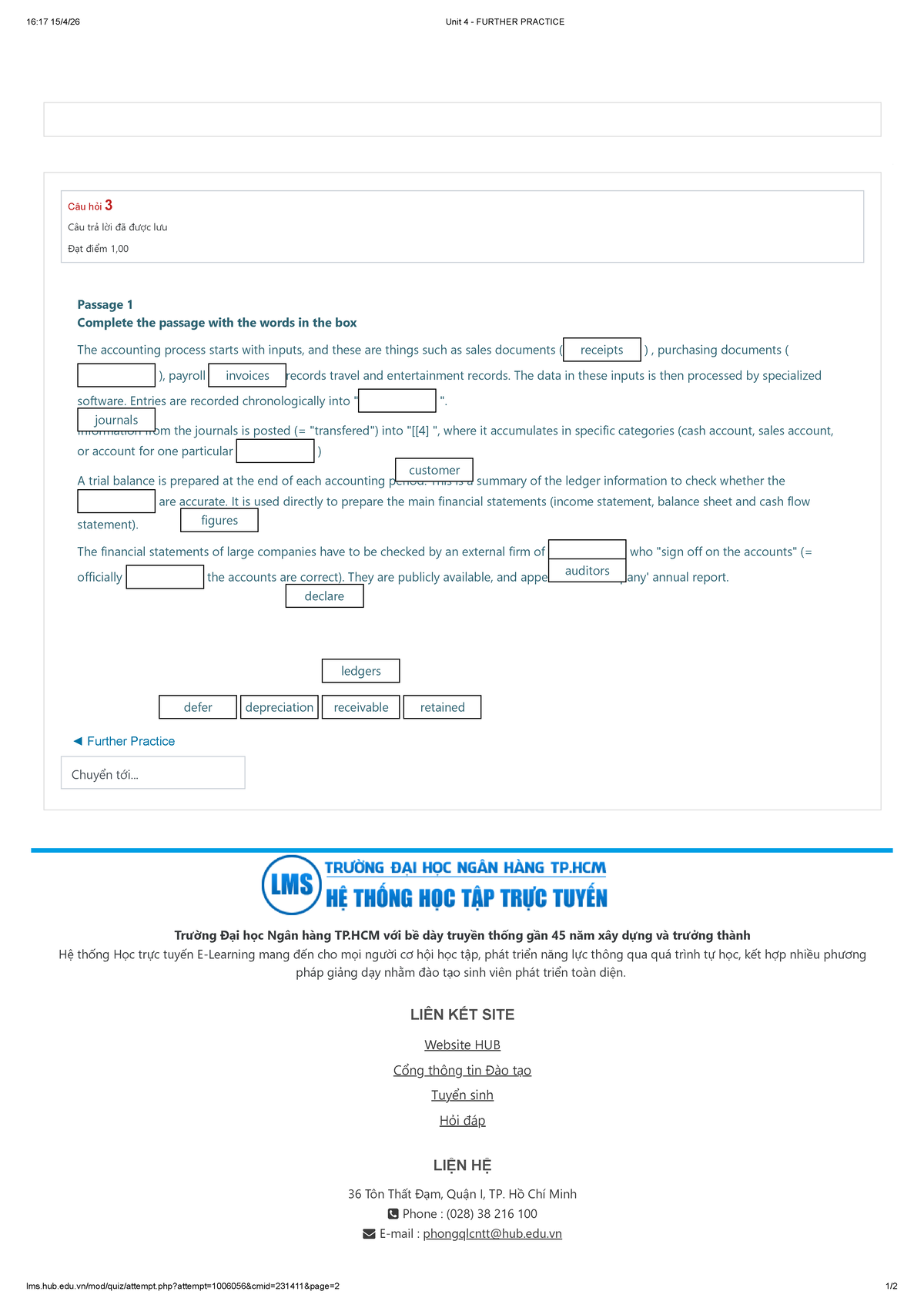 Unit 4 - Further Practice 3: Accounting Process Insights - Studocu
