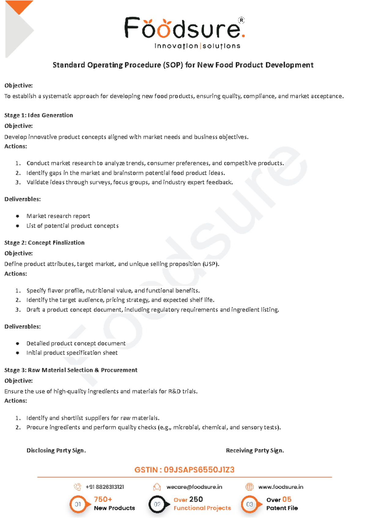 SOP for New Food Product Development: A Comprehensive Guide - Studocu
