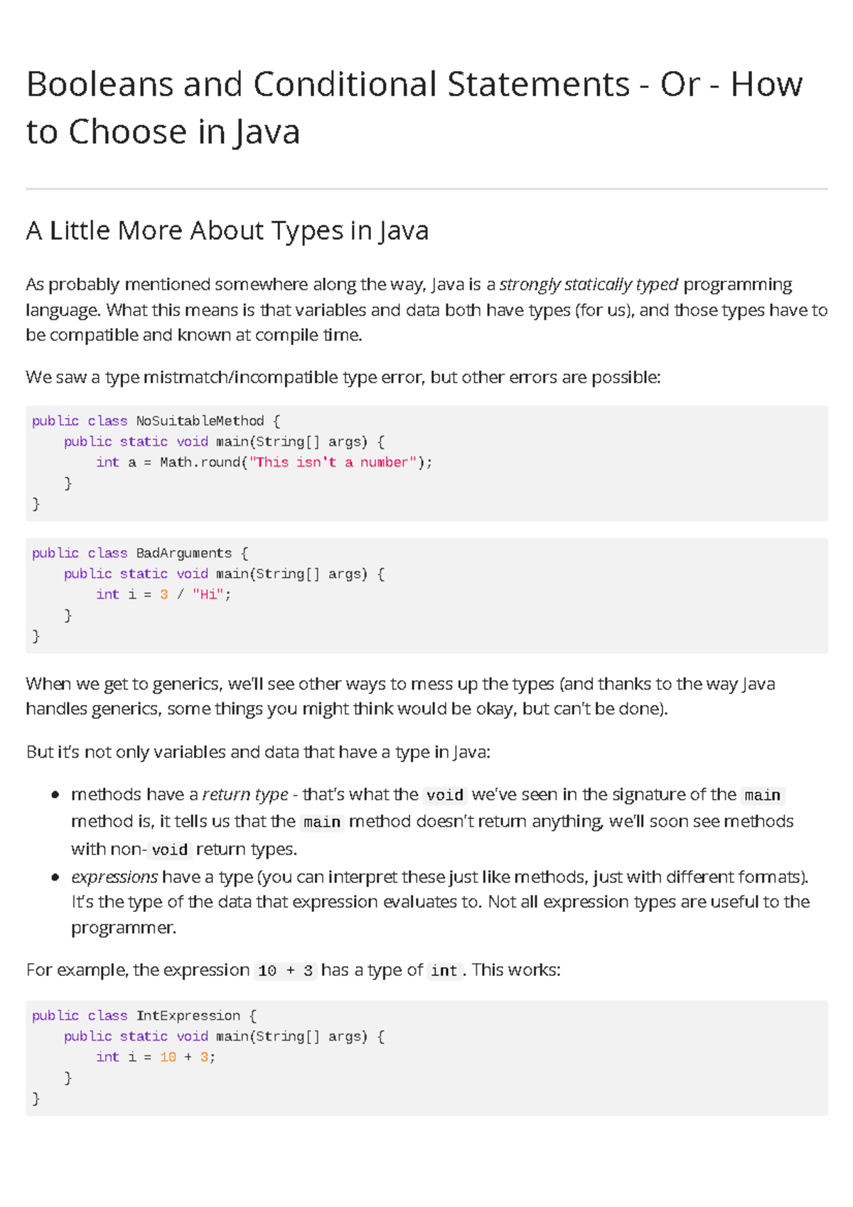 Java Control Flow: Booleans, If-Else, and Switch Statements (CS101 ...
