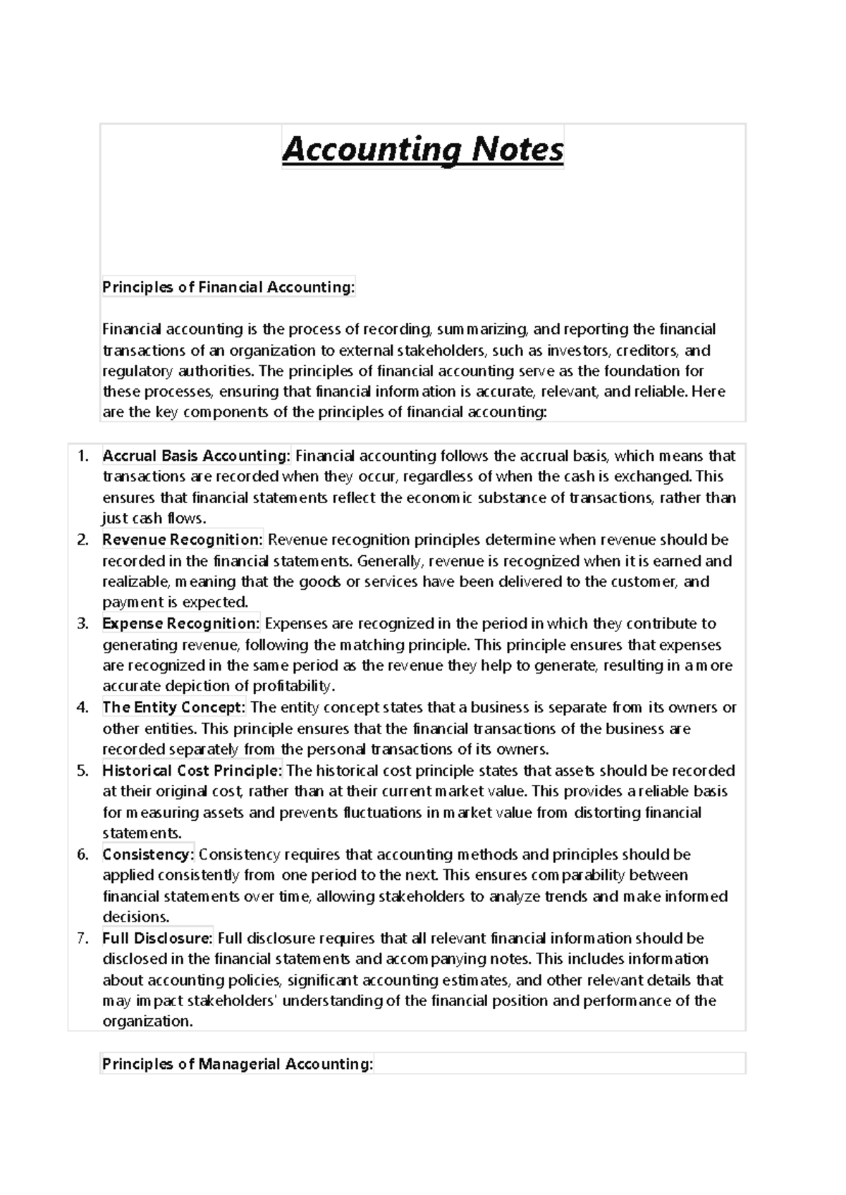 Intermediate Accounting Concepts and Principles: ACC 201 Notes - Studocu