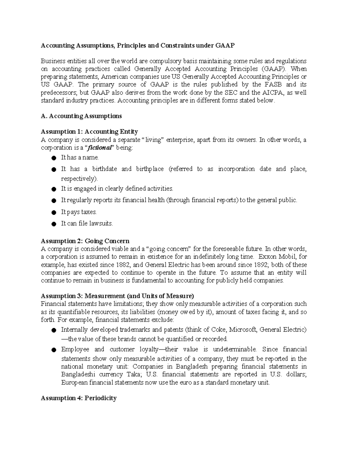 GAAP Accounting Principles & Assumptions: A Comprehensive Overview ...