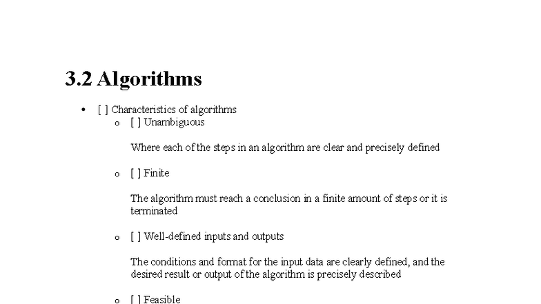 Digital Society 3: Characteristics and Components of Algorithms - Studocu