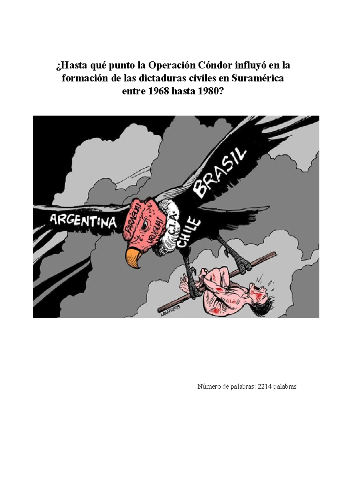 Evaluación Interna (Historia IB): Influencia de la Operación Cóndor (2021-2022) - Document Preview