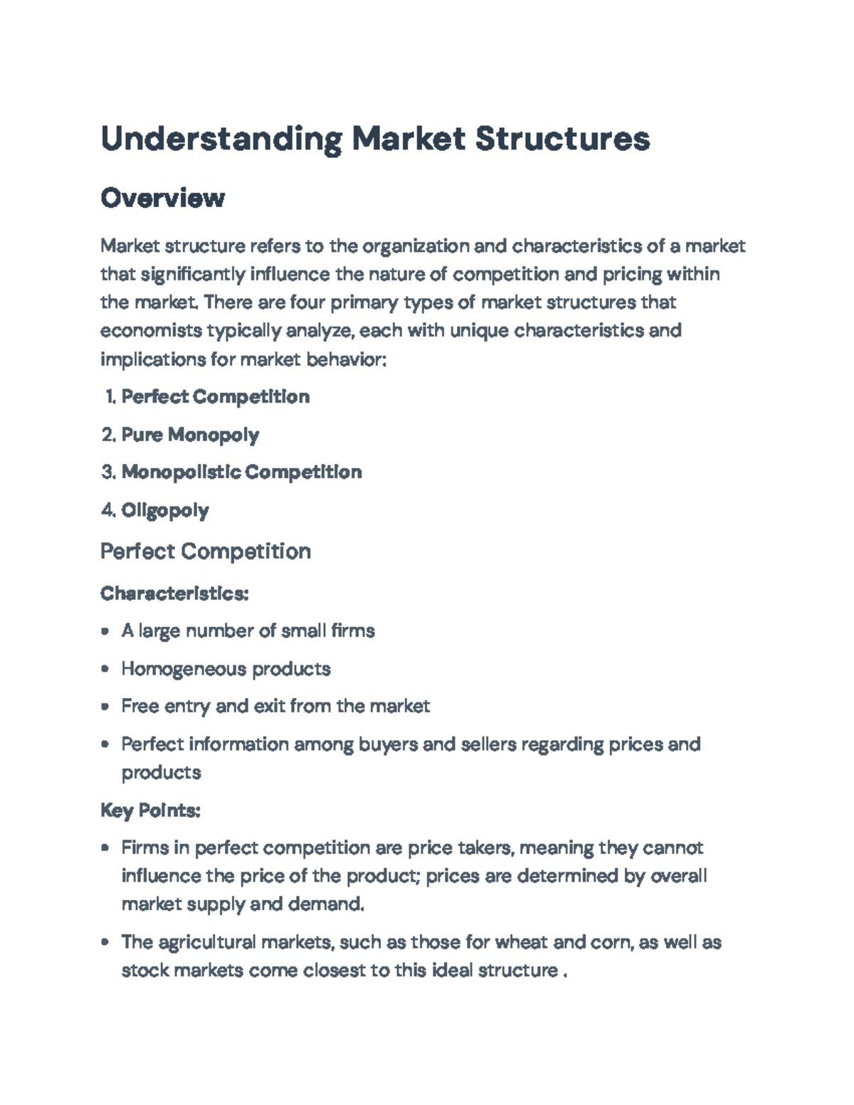 Understanding Market Structures: Competition and Pricing Dynamics ...