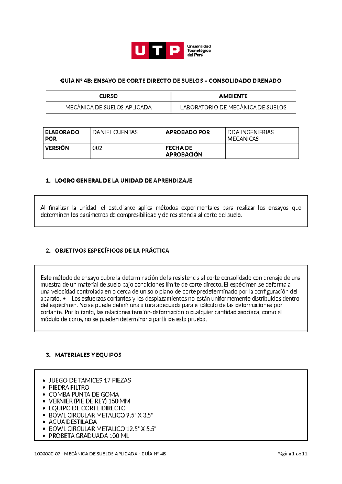 GUÍA 4B: ENSAYO DE CORTE DIRECTO DE SUELOS CONSOLIDADO DRENADO ...