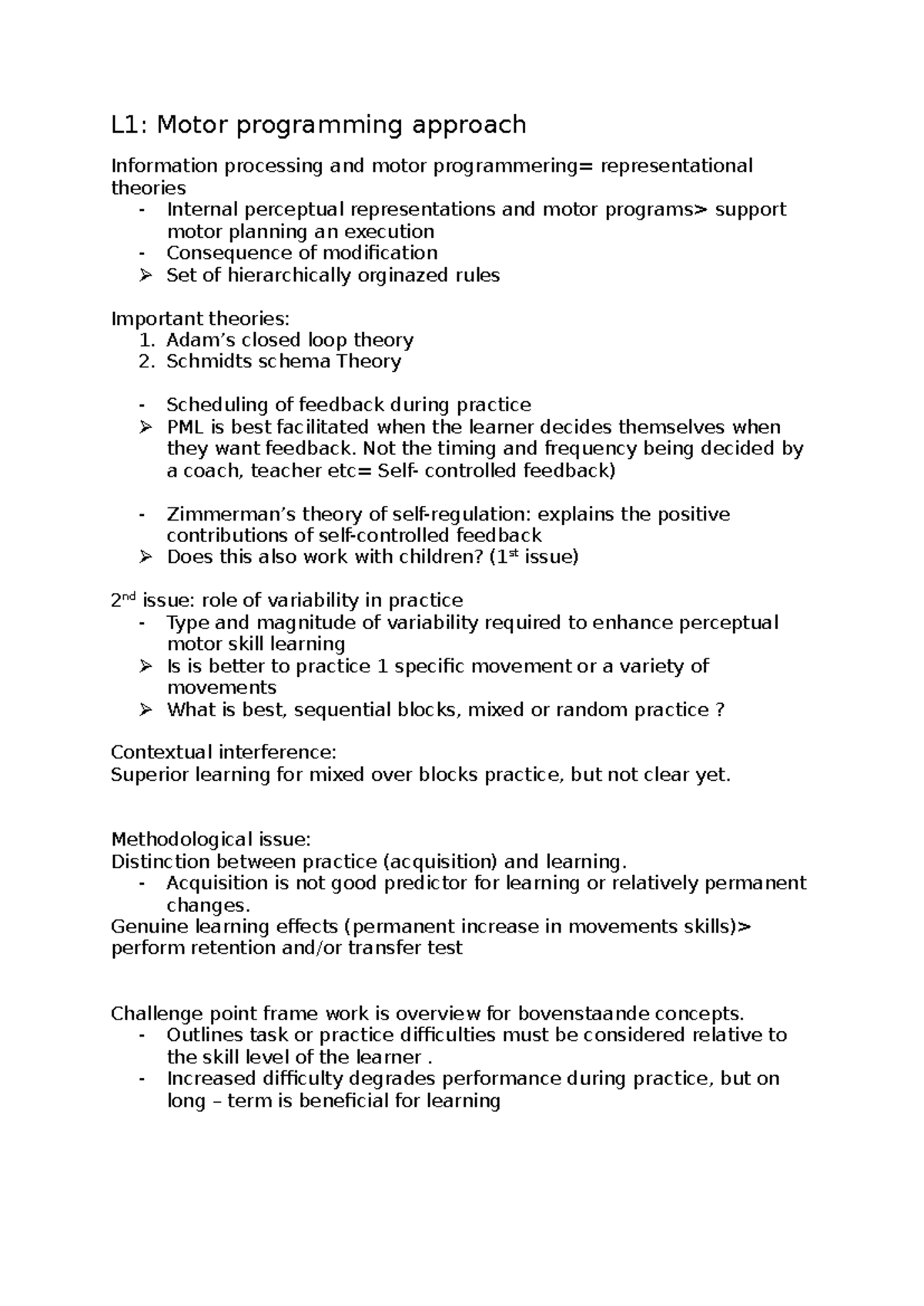 L1 Motor Programming Approach: Theories and Key Concepts in Learning ...
