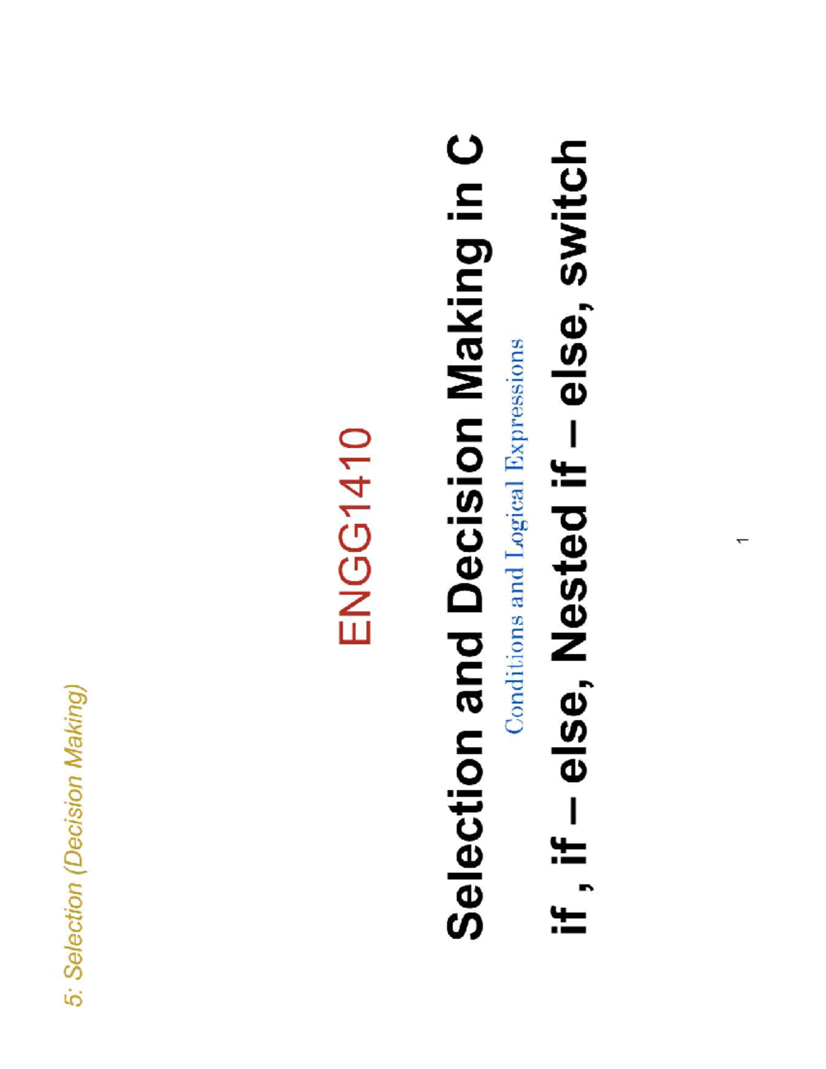 ENGG1410 Selection and Decision Making Lecture Notes - Studocu