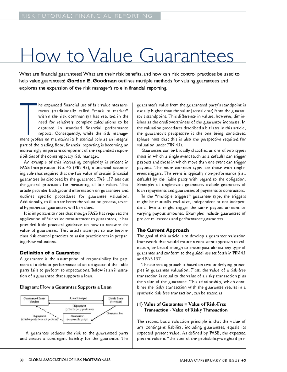 GARP Risk Tutorial: Financial Reporting & Guarantee Valuation 2008 ...