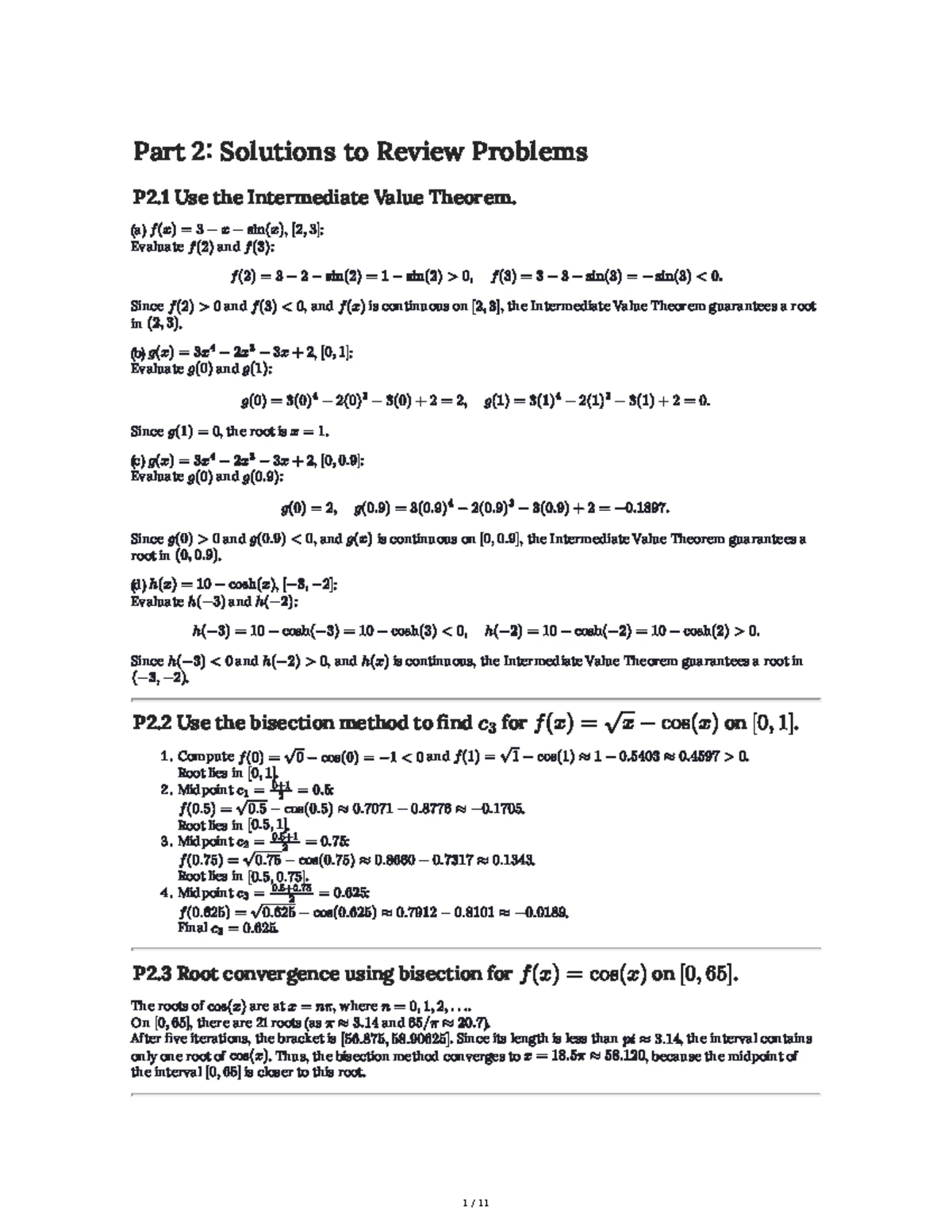 MA307 MA507 Part 6: Solutions to Review Problems and Operations - Studocu