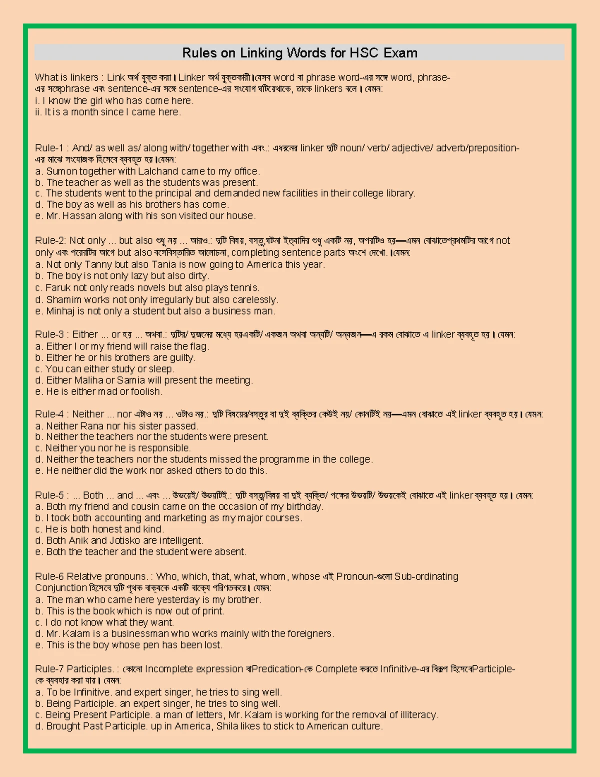 Subject-Verb Agreement Lecture Notes with Sample Questions (ENG 101 ...