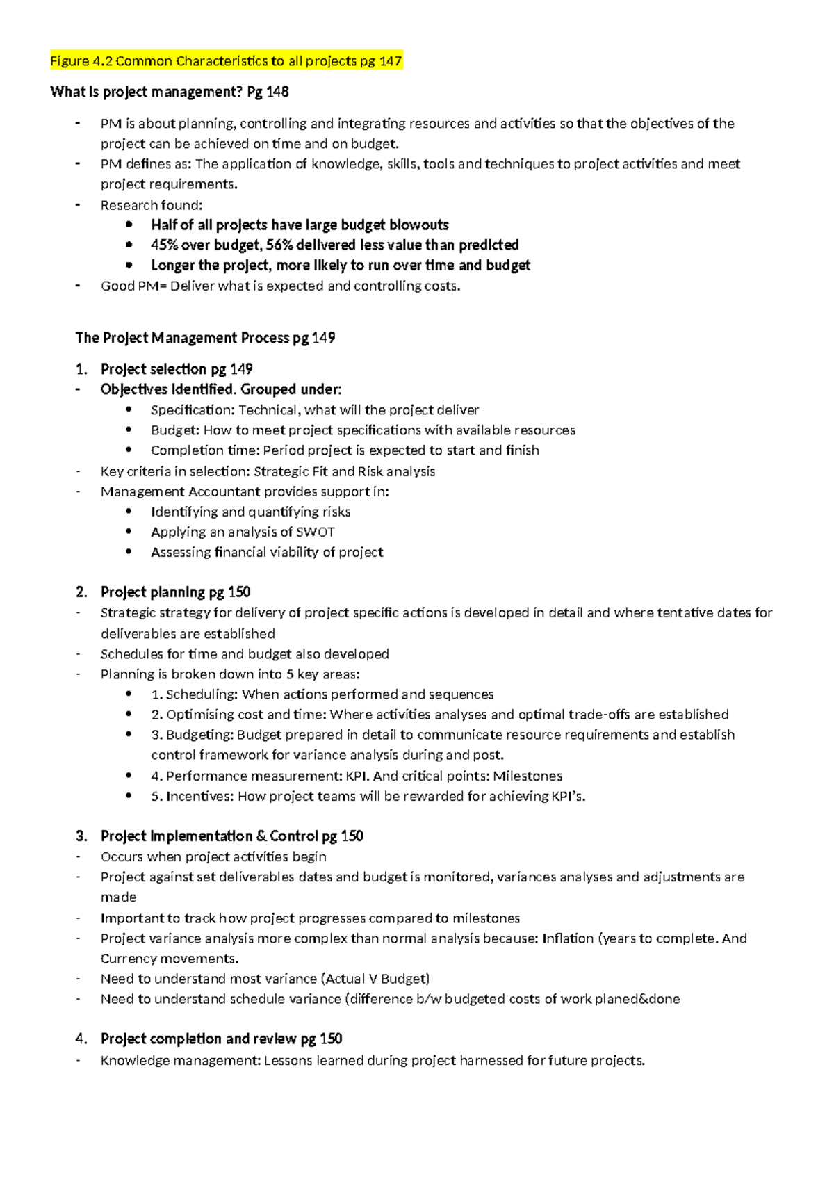 M4 SMA - Project Management Overview and Key Concepts Notes - Studocu