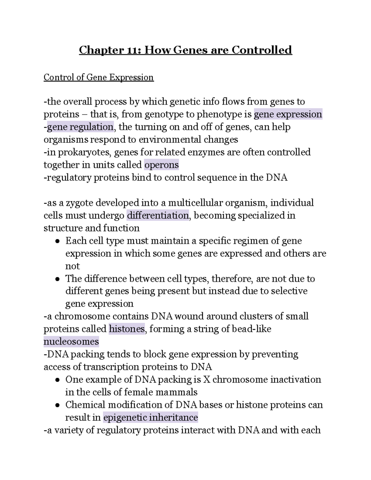 Chapter 11: Control of Gene Expression and Cancer Genetics - Studocu